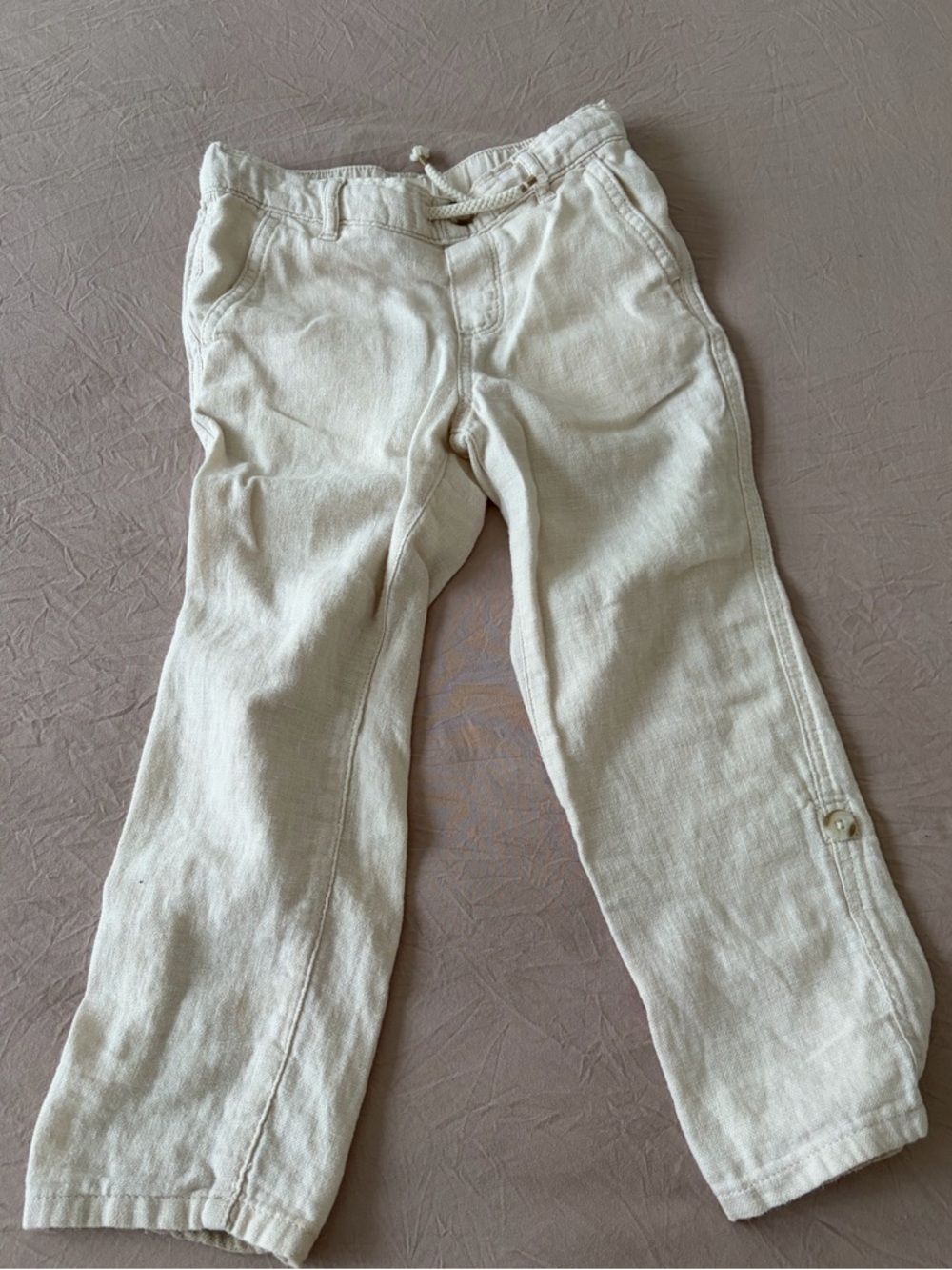 Like new 6T Gymboree White Straight-Leg linen blend Chinos